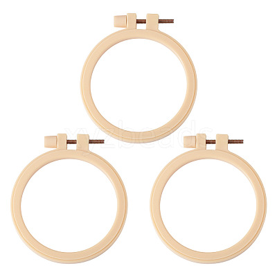 Plastic Imitation Bamboo Cross Stitch Embroidery Hoops TOOL-TADJ0001-03B-1