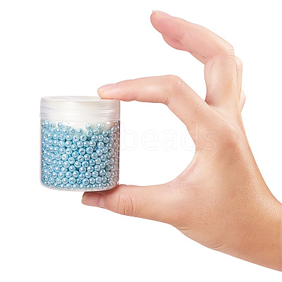 Pearlized Eco-Friendly Dyed Glass Pearl Round Bead HY-PH0002-17-B-1