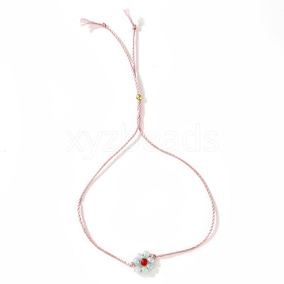 Daisy Charm Glass Seed Bead Slider Bracelets JL6020-5-1