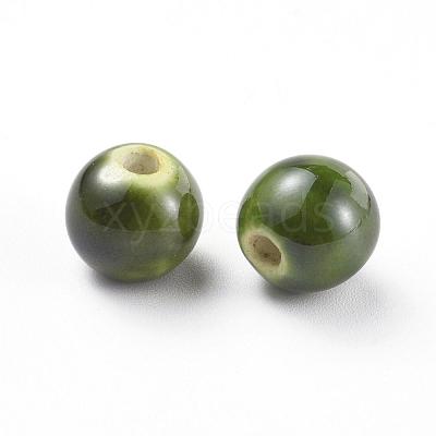 Glazed Porcelain Beads PORC-D001-10mm-11-1