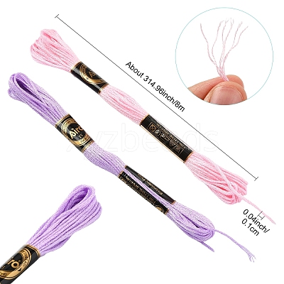 6Bundles 6 Colors Polyester Embroidery Floss OCOR-YW0001-24B-1