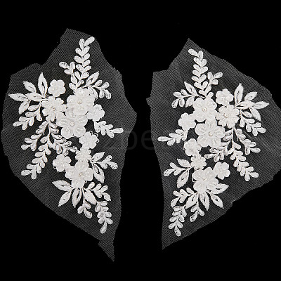 Flower Pattern Polyester Computerized Embroidery Appliques DIY-WH0304-580-1