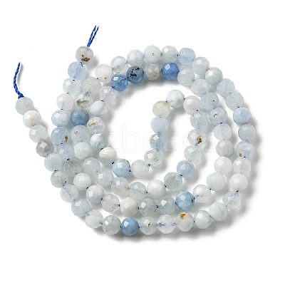 Natural Aquamarine Beads Strands G-E411-19E-4mm-1
