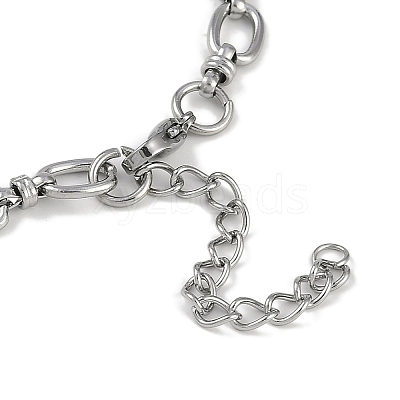 Anti-Tarnish 304 Stainless Steel Oval Link Chain Anklets AJEW-A057-06P-1
