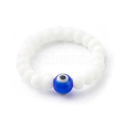 Handmade Glass Beads Stretch Rings RJEW-JR00373-1