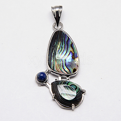 Abalone Shell/Paua Shell Pendants SSHEL-F0001-05-1