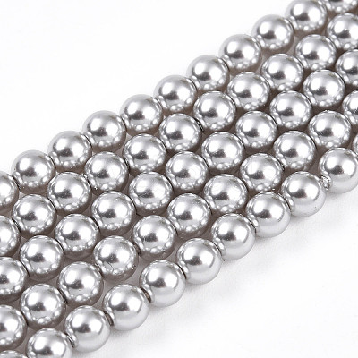 Baking Paint Pearlized Glass Pearl Bead Strands HY-N002-4mm-A03-1