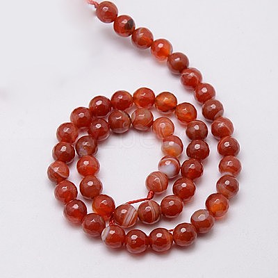 Natural Agate Beads Strands G-G580-8mm-04-1