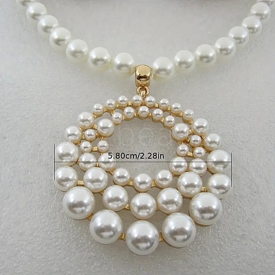 Plastic Imitation Pearl Beaded Stud Earrings & Necklaces Sets for Women FS-WGDB8BB-01-1