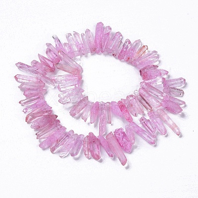 Natural Crackle Quartz Crystal Dyed Beads Strands G-I345-05E-1