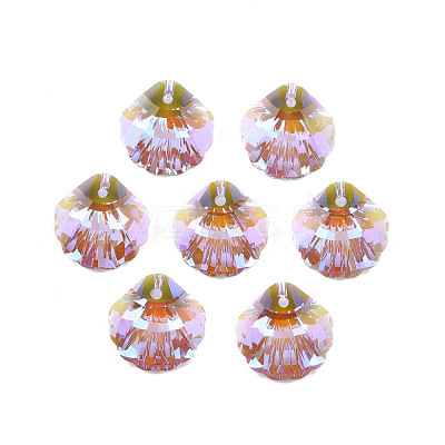 Electroplated Glass Pendants EGLA-N006-062-1