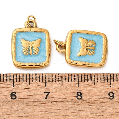 304 Stainless Steel Enamel Pendants STAS-U061-37G-A04-1