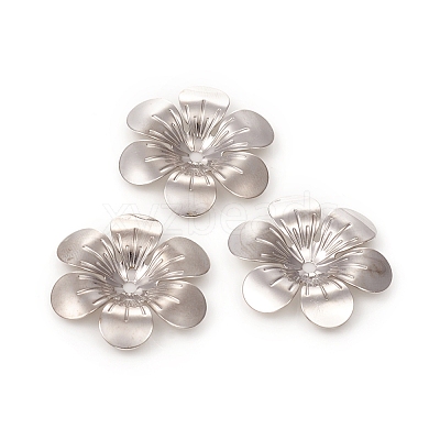6-Petal Brass Bead Caps X-KK-I669-06P-1