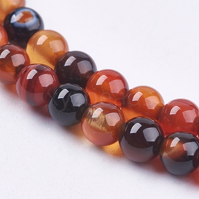 Natural Agate Bead Strands G-R173-4mm-05-1