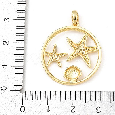 Ocean Brass Micro Pave Cubic Zirconia Pendants LS-KK-K411-04C-G-1