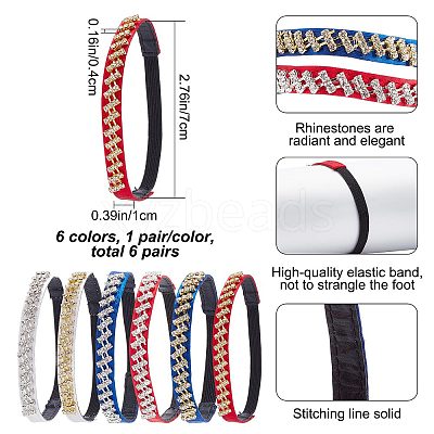 6 Pairs 6 Colors Anti-Loose Shoe Laces for High-Heeled Shoes DIY-CP0008-57-1