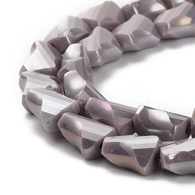 Electroplated Glass Beads Strands GLAA-G092-A-04-1