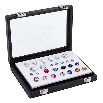 Rectangle PU Leather Loose Diamond Presentation Boxes with Sponge Inside CON-WH0089-31-1