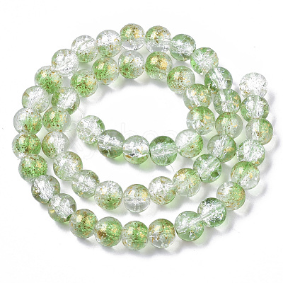 Transparent Spray Painted Crackle Glass Bead Strands GLAA-N035-03C-A02-1