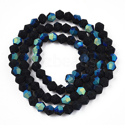 Imitate Austrian Crystal Bicone Frosted Glass Beads Strands EGLA-A039-P2mm-MB17-1