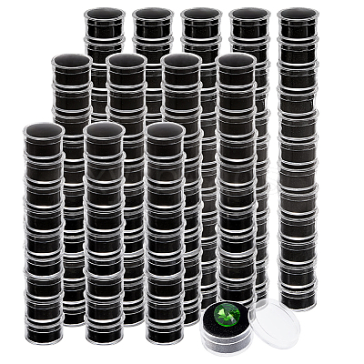 144Pcs Round Transparent Plastic Loose Diamond Packing Small Boxes Sets CON-WH0095-198A-1