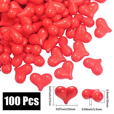 100Pcs Opaque Acrylic Beads MACR-PA0001-19-1