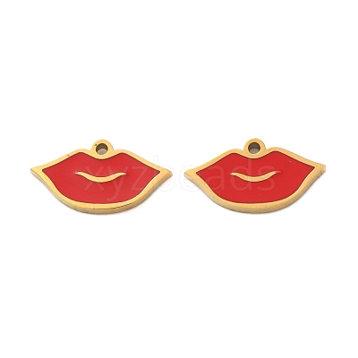 Ion Plating(IP) 304 Stainless Steel Enamel Charms X-STAS-M102-60G-1