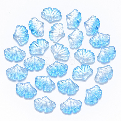Two Tone Transparent Spray Painted Glass Pendants GLAA-T016-01C-1