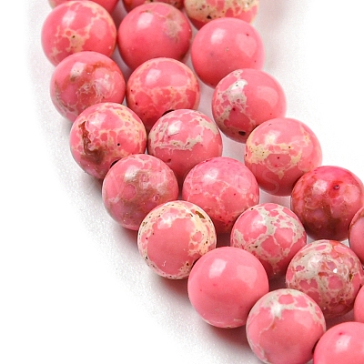 Synthetic Imperial Jasper Dyed Beads Strands G-D077-A01-02K-1
