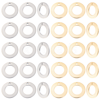120Pcs 2 Colors 201 Stainless Steel Charms STAS-BC0010-54-1