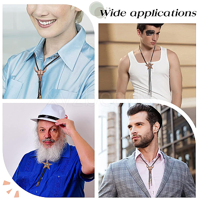 2Pcs 2 Styles Adjustable Vintage PU Leather Bolo Tie NJEW-GF0001-13R-1