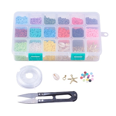 15 Colors Handmade Polymer Clay Beads DIY-JP0005-47-4mm-1