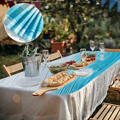 2Pcs 2 Style Gradient Summer Ocean Beach Burlap Table Runner AJEW-DR0001-17-1