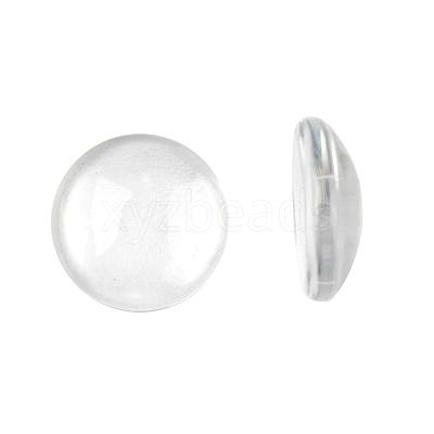 Transparent Glass Cabochons X-GGLA-R026-12mm-1