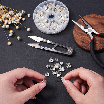 540Pcs 6 Style Iron Bead Caps IFIN-CJ0001-58-1