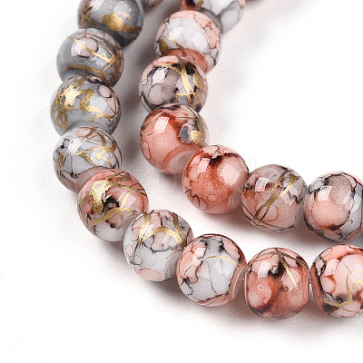 Baking Paint Glass Beads Strands X-DGLA-N003-6mm-B05-1