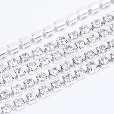 Brass Rhinestone Strass Chains CHC-T003-SS14-01S-1