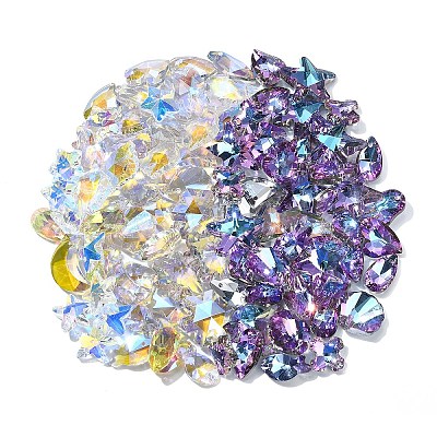 49Pcs 10 Style Electroplate Glass Charms GLAA-YW0003-48-1