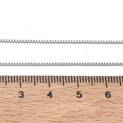 10Pcs 1MM 304 Stainless Steel Box Chain Necklaces NJEW-G203-07P-1