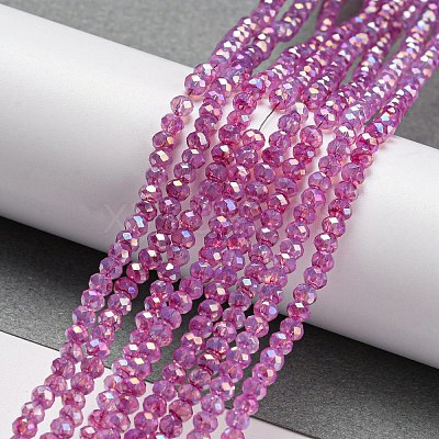 Transparent Baking Paint Glass Beads Strands DGLA-F002-02B-1