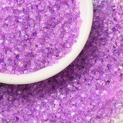 Transparent Electroplate Crushed Glass Craft GLAA-F123-04-1