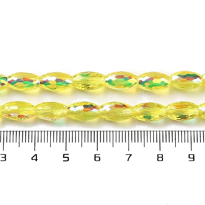 AB Color Plated Transparent Electroplate Beads Strands EGLA-H104-05A-1