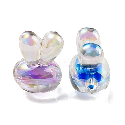 UV Plating Rainbow Iridescent Acrylic Beads PACR-E001-05-1