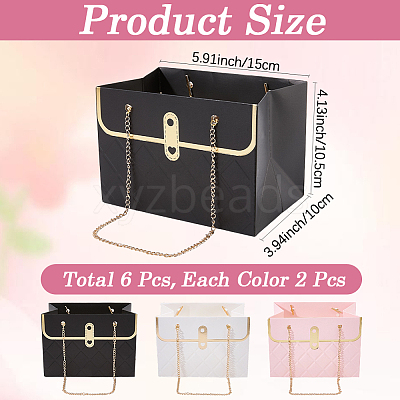 6 Sets 3 Colors Paper Storage Tote Bags ABAG-CP0001-33-1
