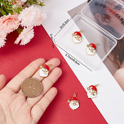 6Pcs Christmas Themed Brass Micro Pave Cubic Zirconia Pendants ZIRC-BBC0001-55-1