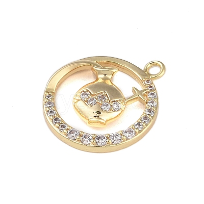 Brass Micro Pave Clear Cubic Zirconia Pendants FIND-B077-02G-06-1