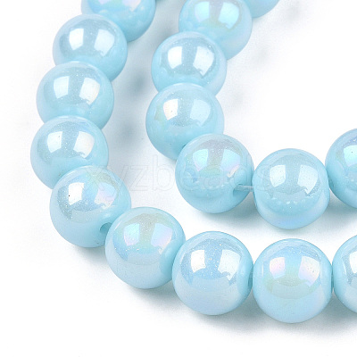 Electroplate Opaque Glass Beads Strands GLAA-T032-P4mm-AB10-1