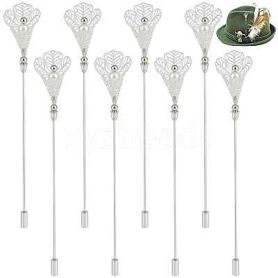 8Pcs Brass Brooches JEWB-BC00012-1