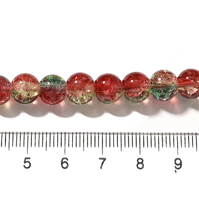 Christmas Theme Crackle Glass Beads Strands X1-CCG-C002-8mm-12-1