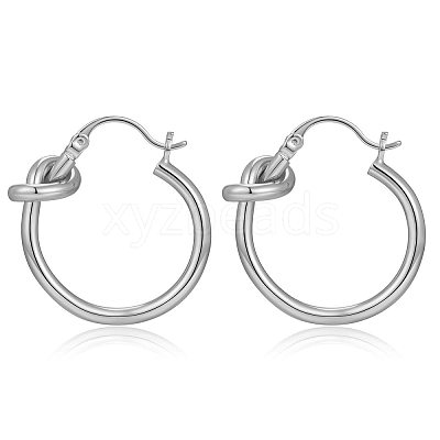 Knot Shaped Brass Hoop Earrings FS-WGE48BC-02-1